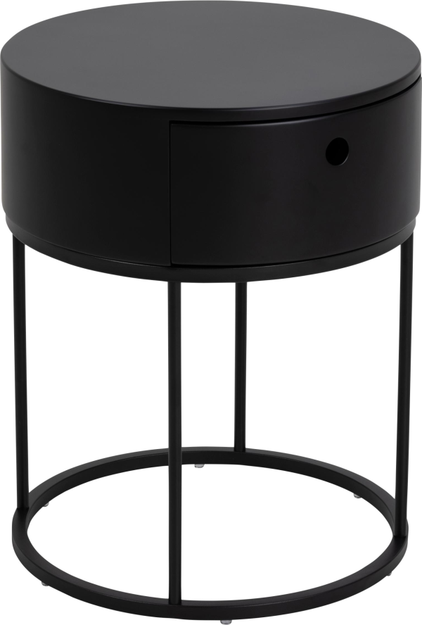Natbord Signature Belenya sort MDF sengebord med skuffe 40Ã40Ã51 cm